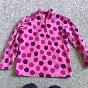 Hanna Andersson Girls Quarter Zip Pullover Fleece Sweatshirt 130 CM US 8 Pink